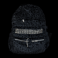 Leopard-print bagpack with stones